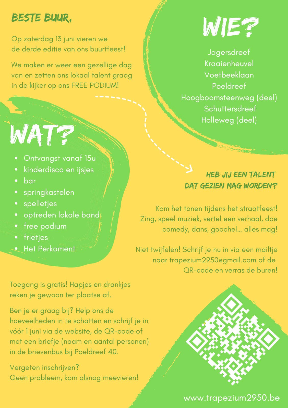 Achterkant van de flyer voor Schol aan de Glasbol 2026