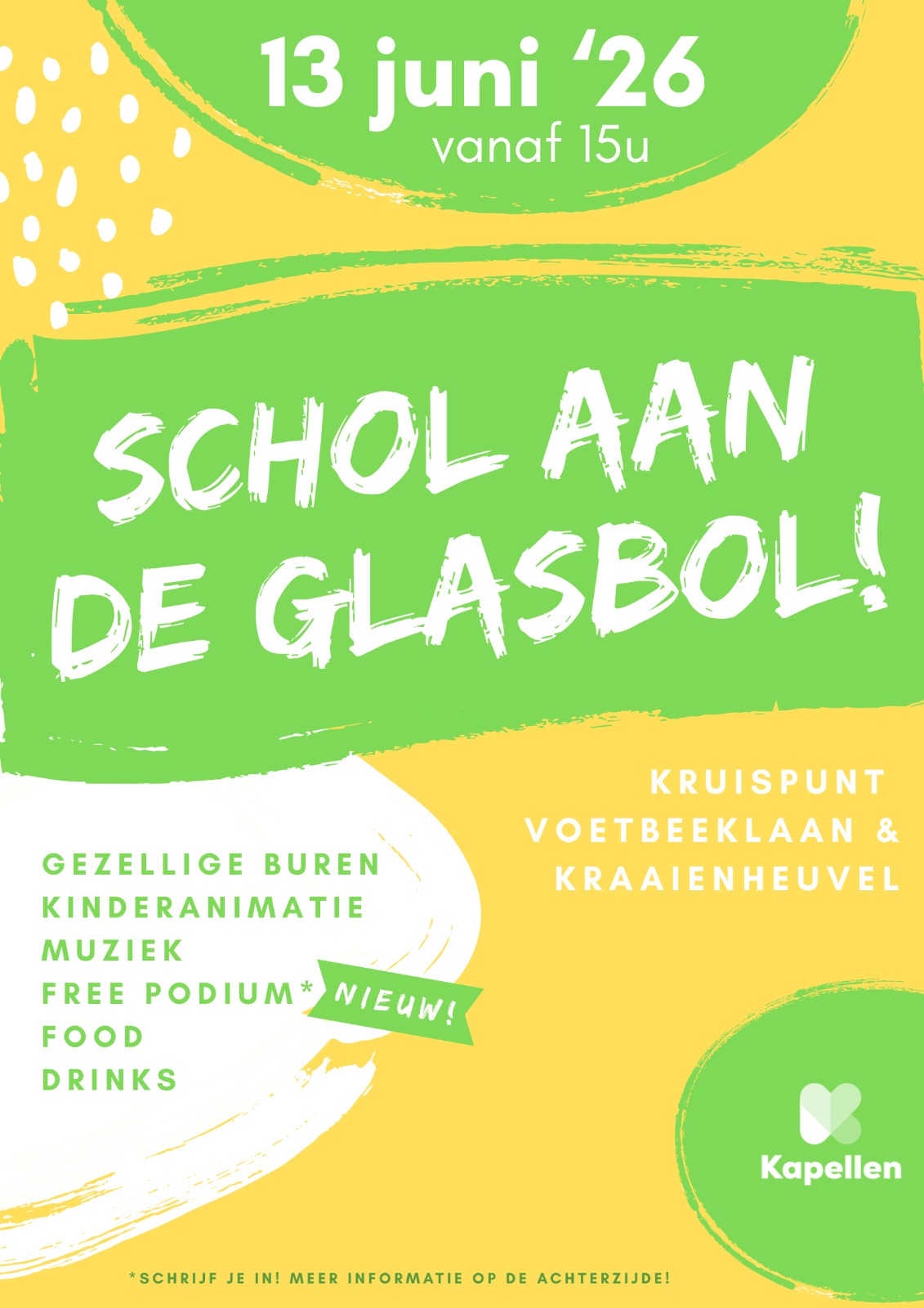 Voorkant flyer School aan de Glasbol 2026